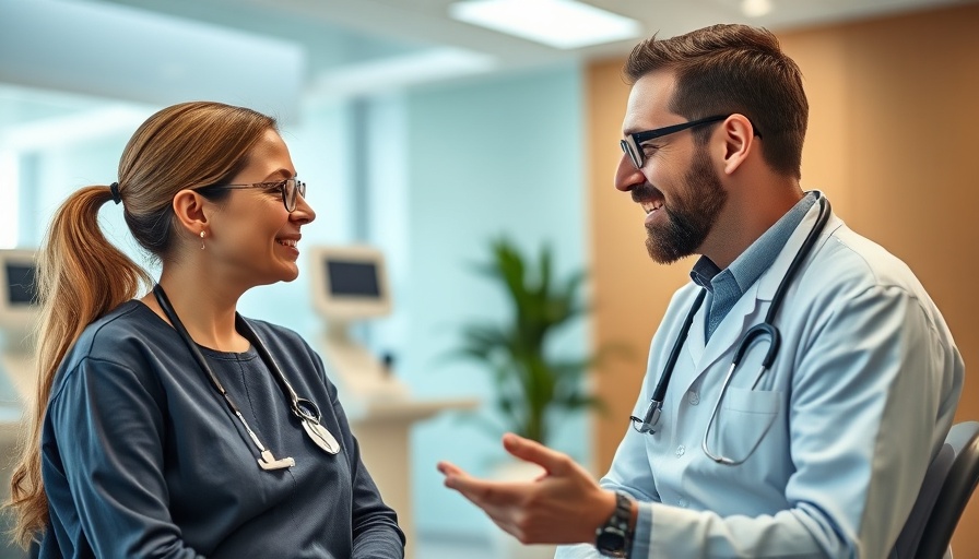 Healthcare professional engaging with patient in a clinic setting