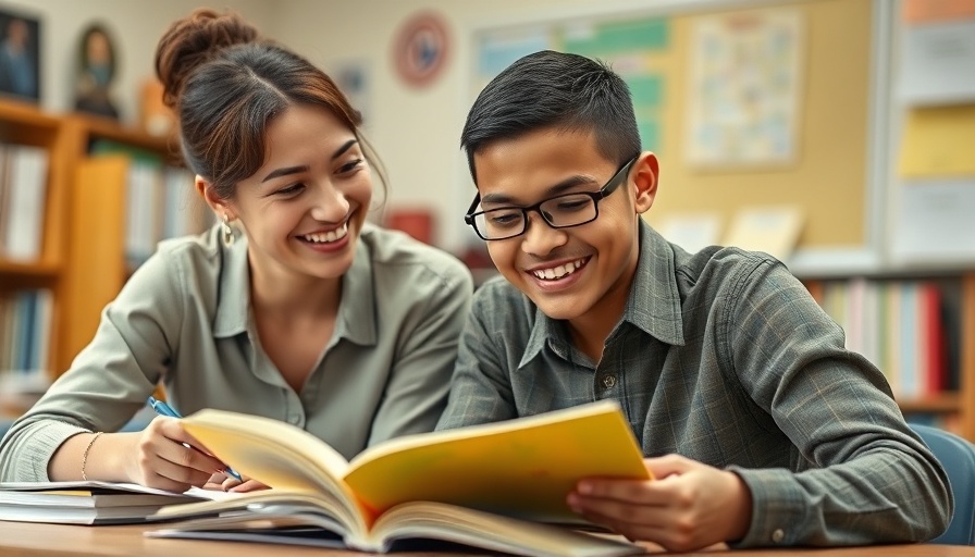 Teacher provides dyslexia support to student in classroom.