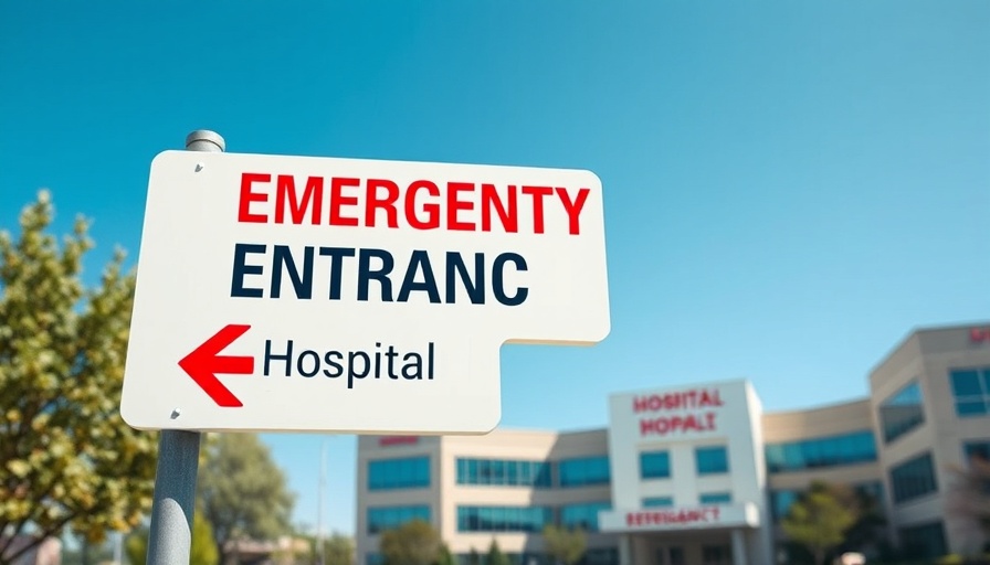 Emergency entrance sign at hospital for physician admission.