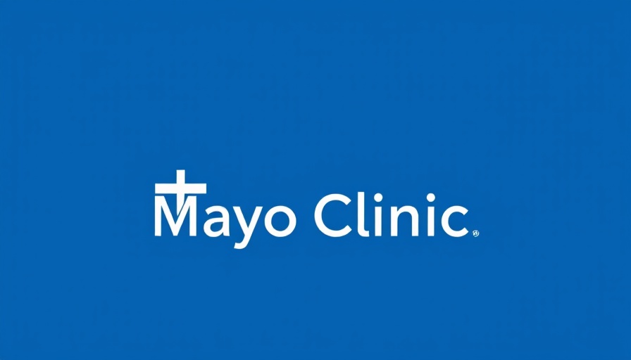 Mayo Clinic logo on blue background related to chronic pain management.