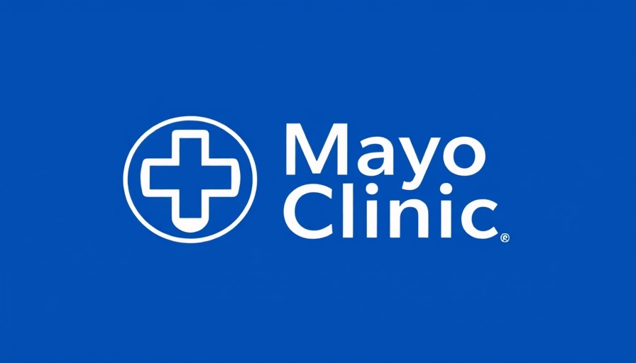 Mayo Clinic logo on blue.