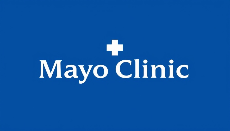 Mayo Clinic emblem with solid blue background.