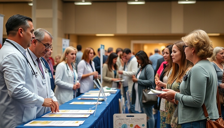 Health event with officials at registration table during discussion.