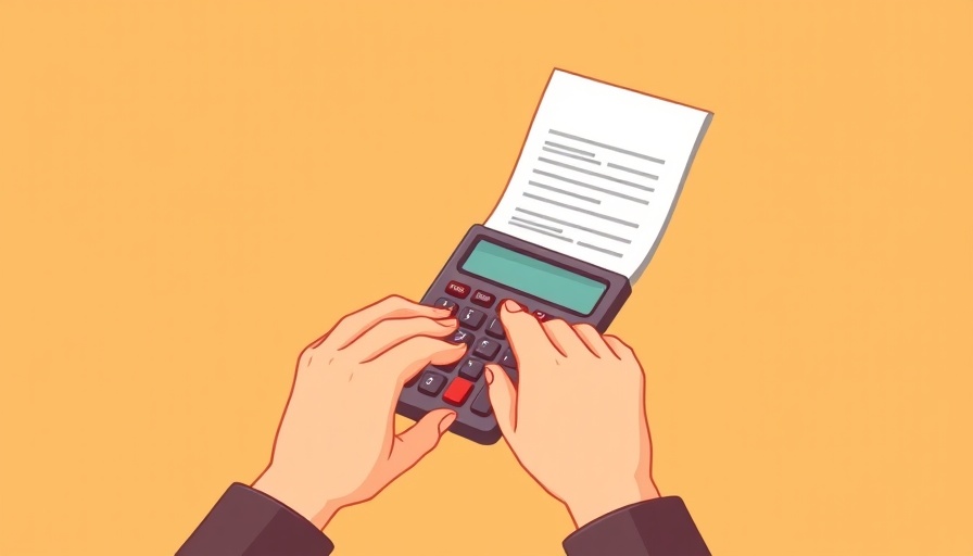 Cartoon finance calculation for healthcare marketing.