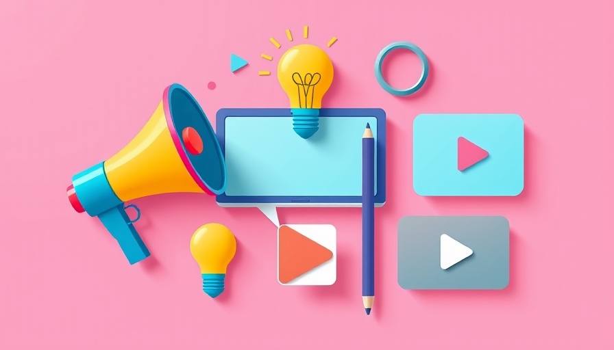 Vibrant digital marketing trends illustration with a pink background.