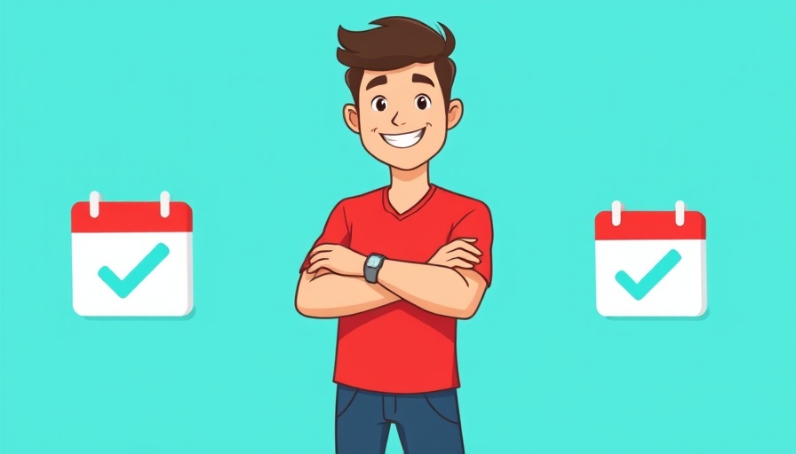 Illustration of a man with calendar icon highlighting healthcare marketing.
