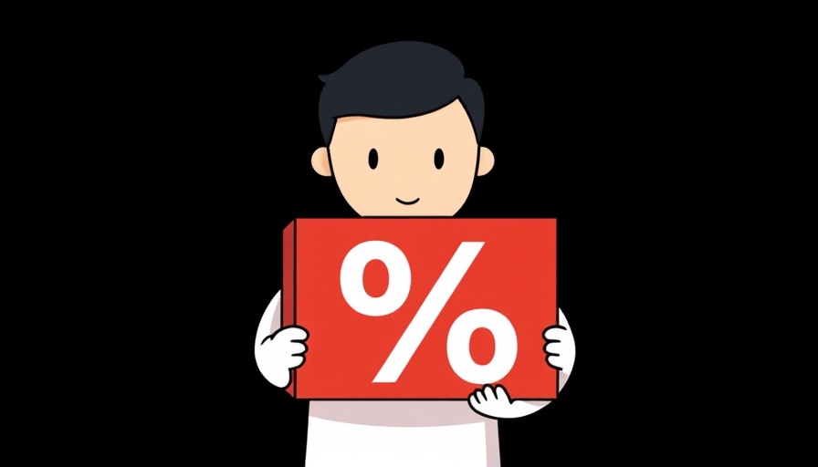 Cartoon figure with discount box for Black Friday patient acquisition.