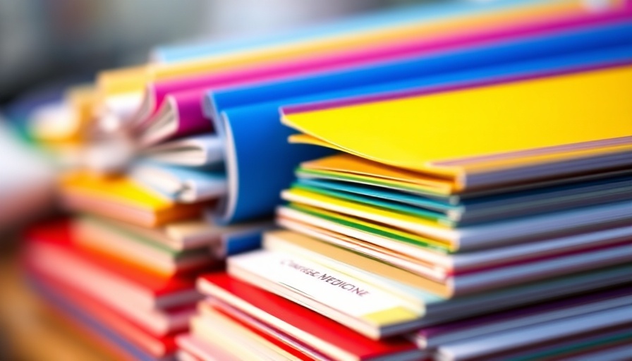 Stack of concierge medicine business publications and folders
