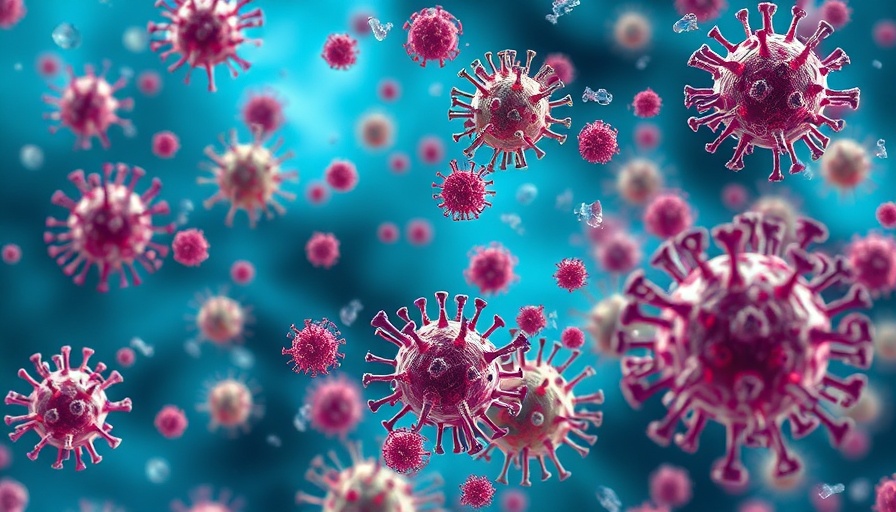 Microscopic view of bacteria and viruses highlighting tularemia surge.