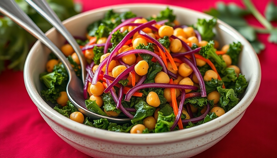 Vibrant chickpea and kale salad for weeknight cooking.