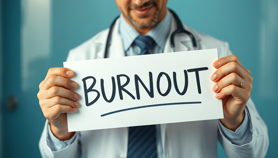 Doctor holding a burnout sign highlighting physician burnout.