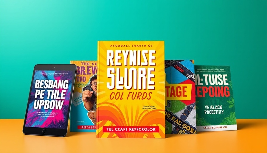 Colorful Amazon Kindle e-books on gradient background