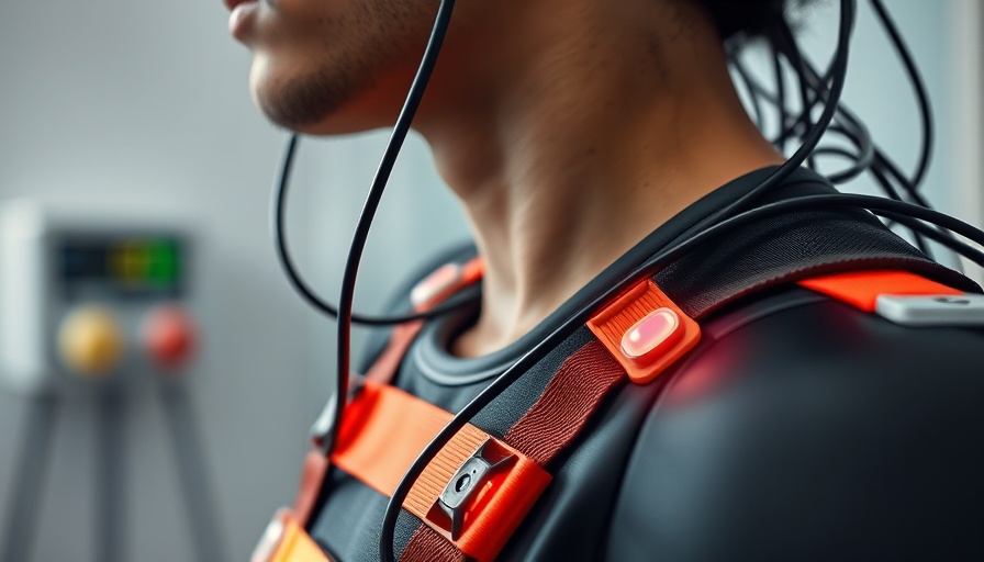 Electrical stimulation suit close-up with electrodes and wires.