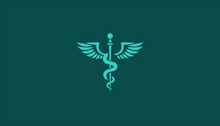 Minimalist healthcare symbol with snake and staff, healthcare privatization.