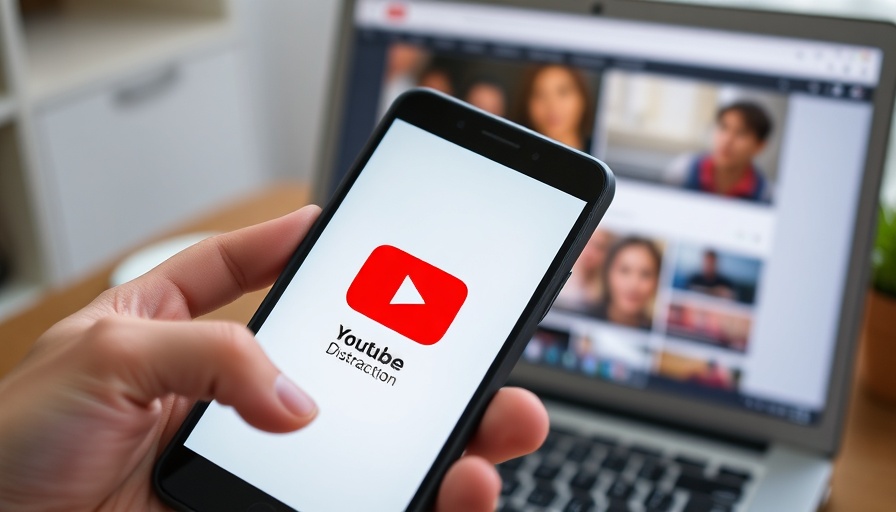 Smartphone with YouTube app, illustrating distraction.