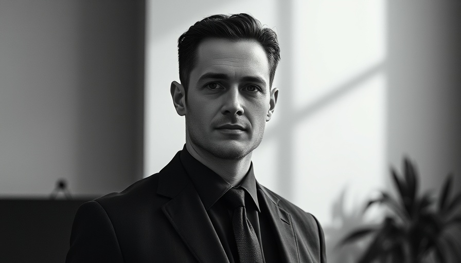 Confident man in professional attire, healthcare marketing trust.