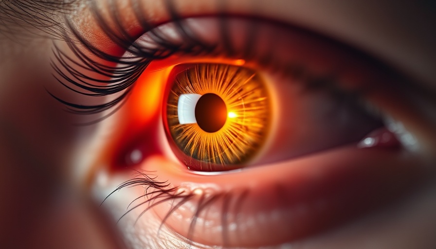 Close-up eye reflecting light symbolizes precision gene editing.