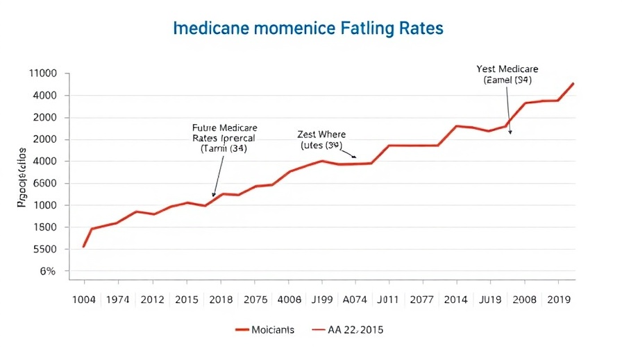 Medicare rate cuts graph showing clinician payment projections.