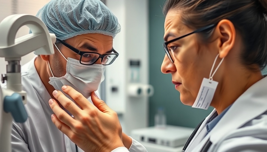 Dermatomyositis examination in clinic with dermatologist