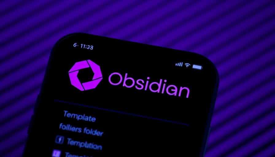 Obsidian app interface with purple logo and settings menu.