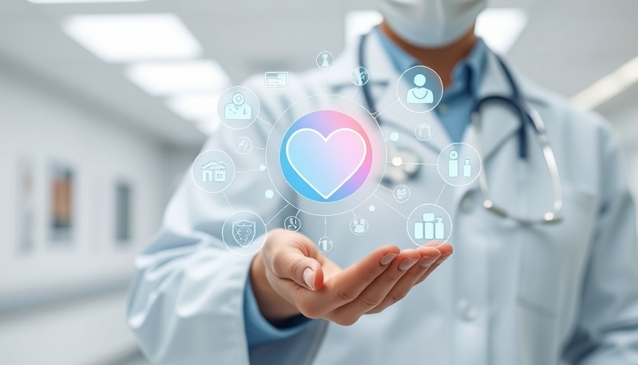 AI healthcare holographic medical network in doctor's hand.