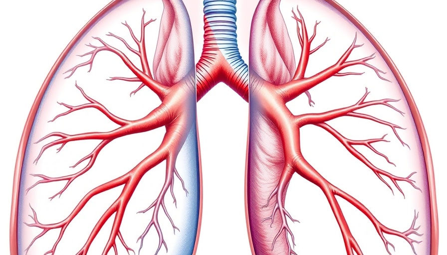 Biomarker testing illustration of human lungs with bronchial tubes