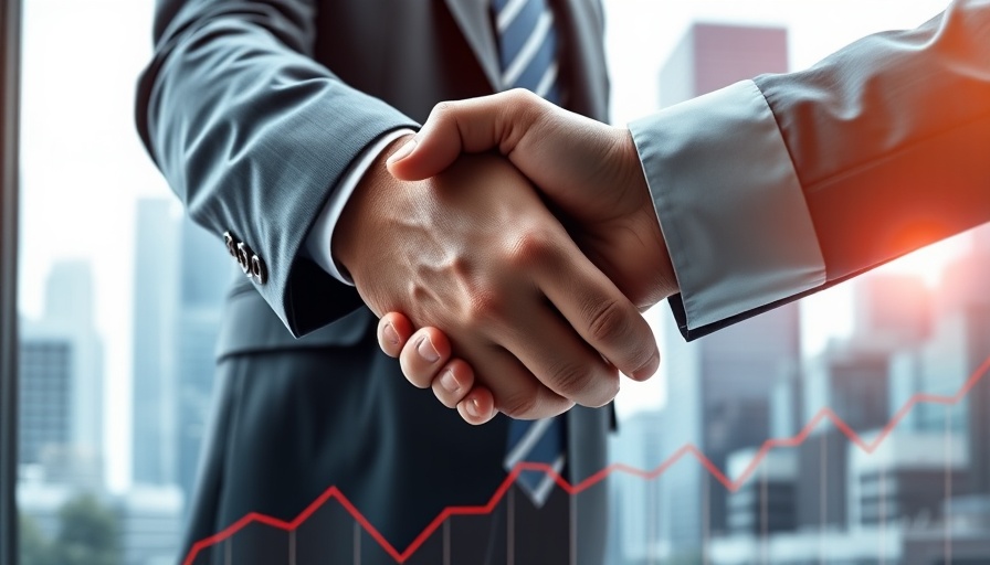 OrthoIndiana merger handshake, business success illustration.