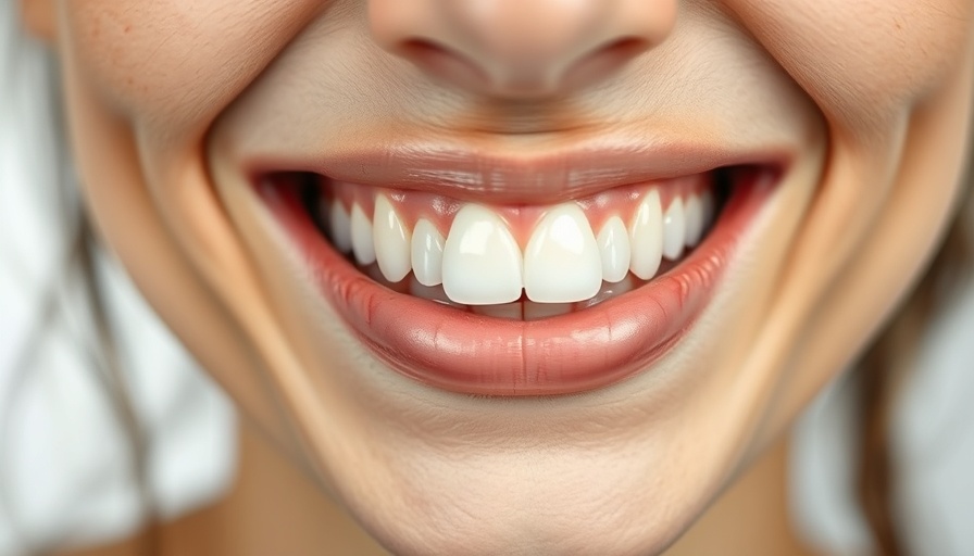 Close-up of white teeth and healthy smile.