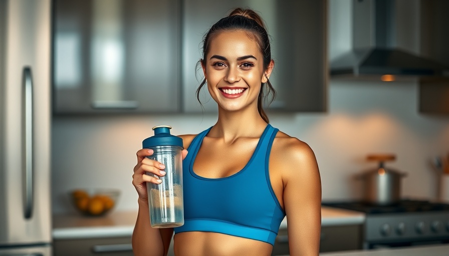 Smiling woman with protein shaker in kitchen, Protein Powder Safety