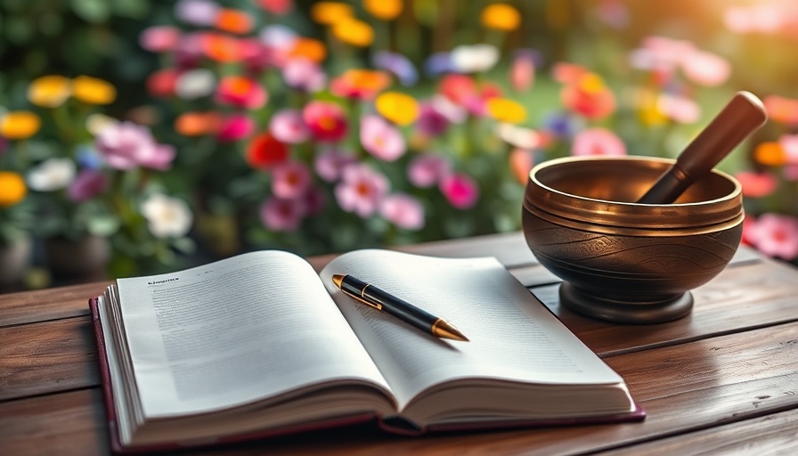 Meditation challenge invitation with peaceful writing setup.