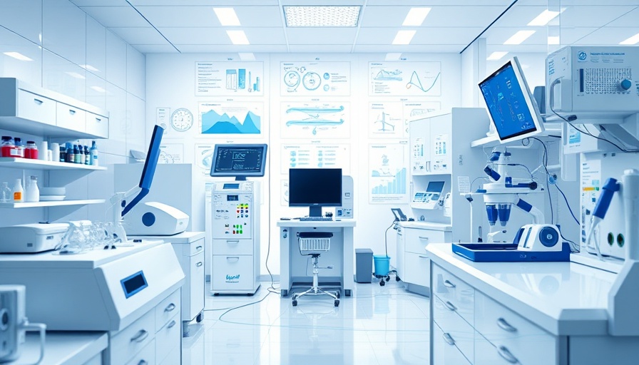 Modern twindemic diagnostic system with diagrams and equipment.