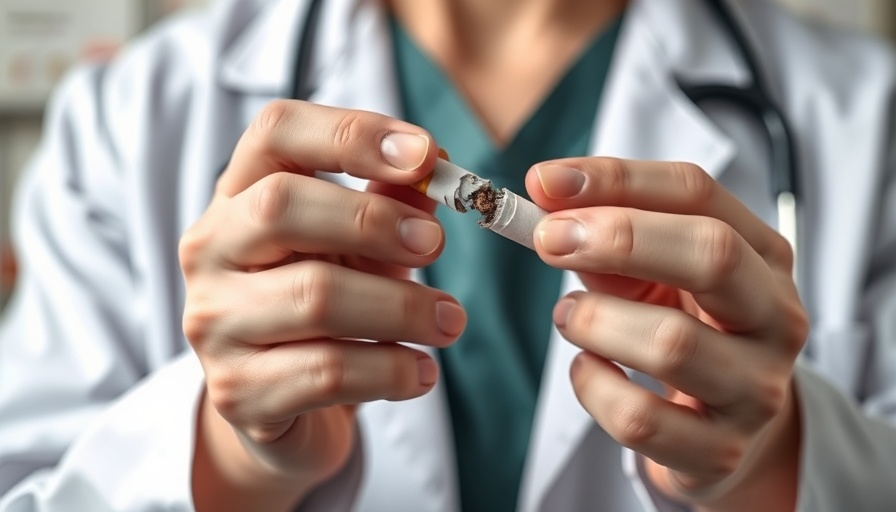 Doctor breaks cigarette, symbolizing FDA nicotine regulation efforts.