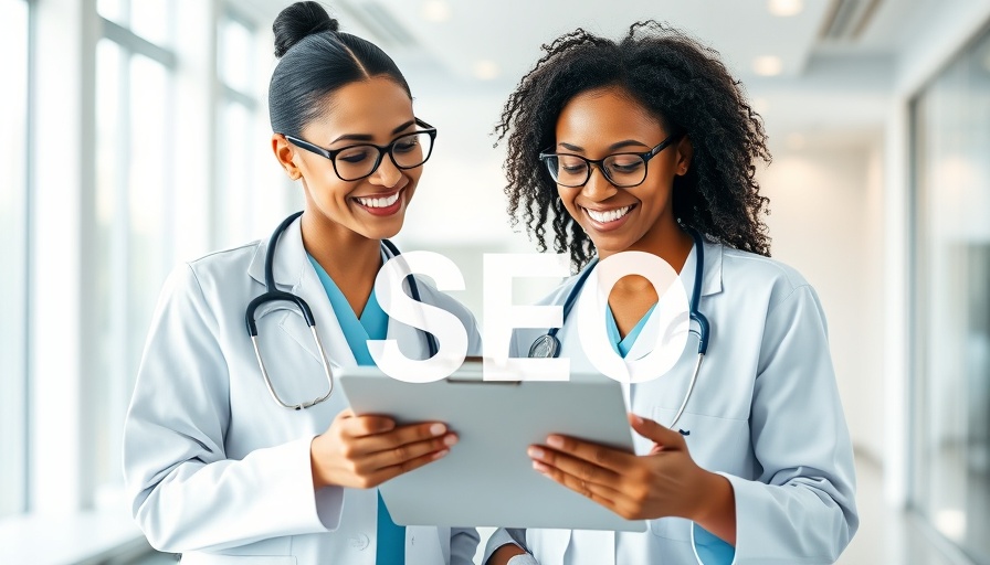 Medical SEO with healthcare professionals reviewing notes in office.