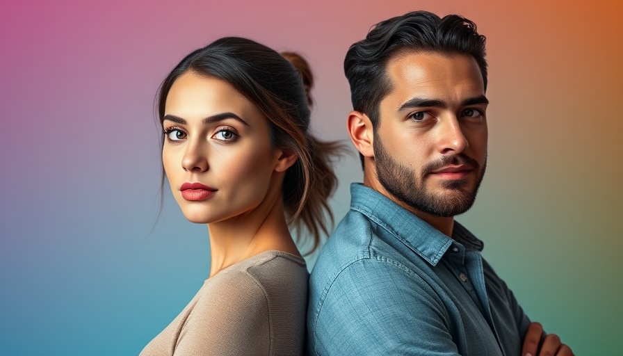 Confident duo posing for streaming movies backdrop.
