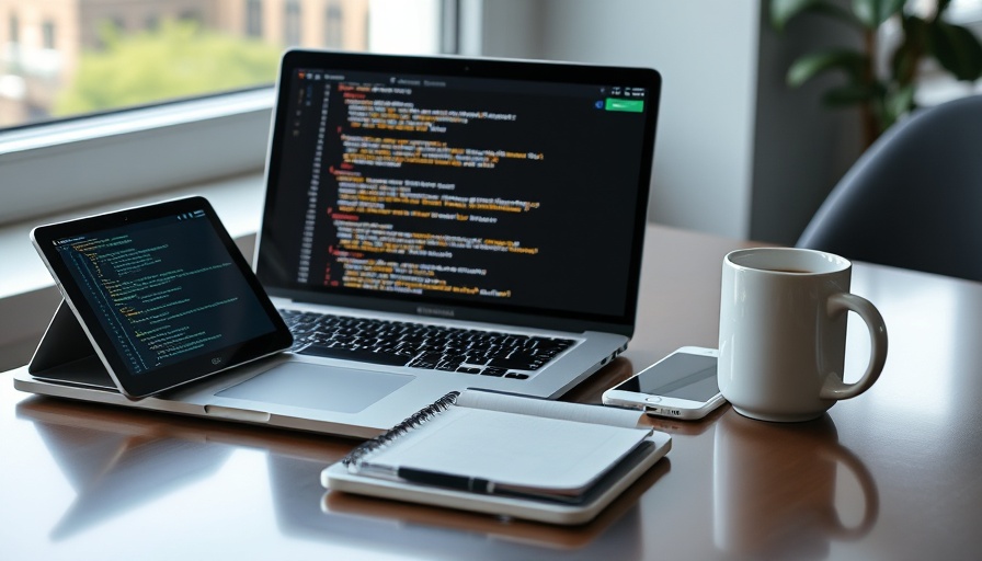 Modern workspace with laptop and productivity tools for efficient work.