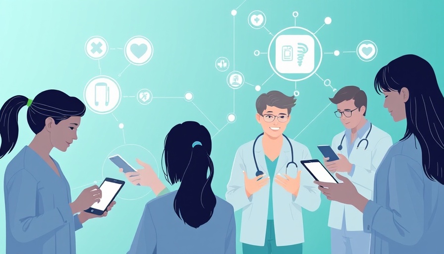 Telehealth illustration depicting digital communication in healthcare.