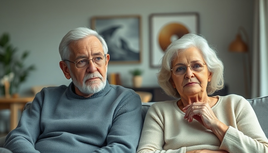 Contemplative older couple in a modern living room, ADHD life expectancy.
