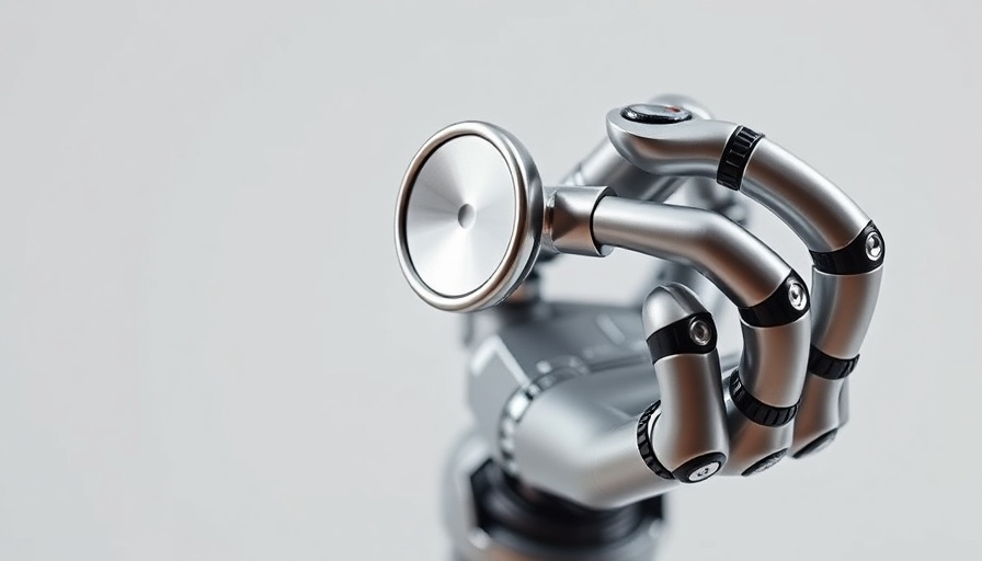 AI robot hand with stethoscope in physical exams