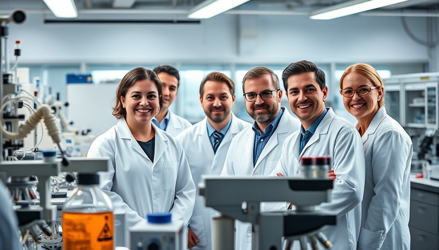 Group of scientists in lab working on liquid biopsy research.