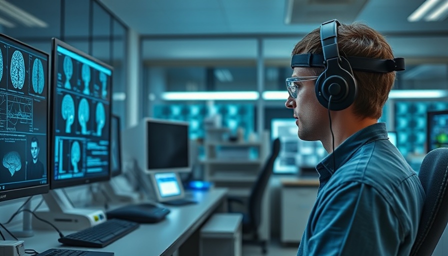 Researcher examines EEG data for chronic pain biomarkers in lab.