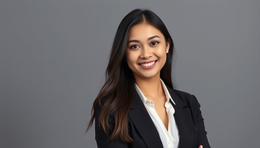 Young woman smiling in formal attire, professional portrait.