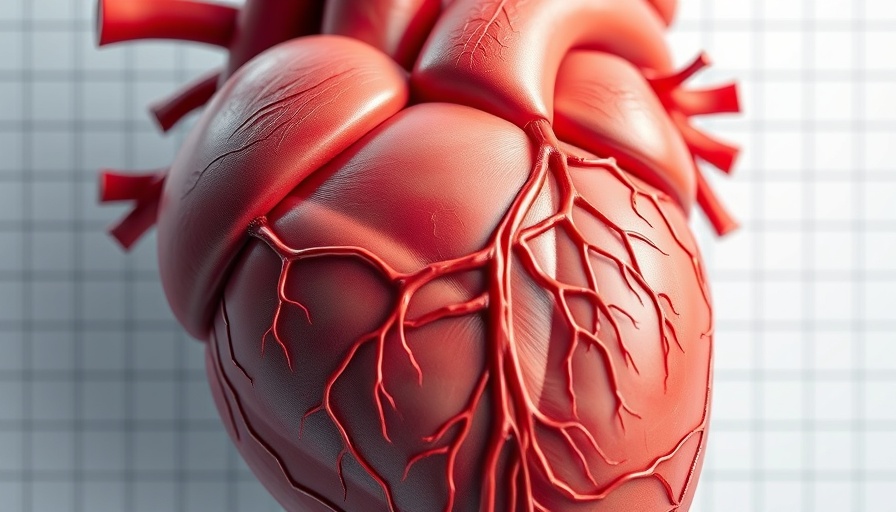 3D heart illustration showing internal structures and arteries for Heart Disease.