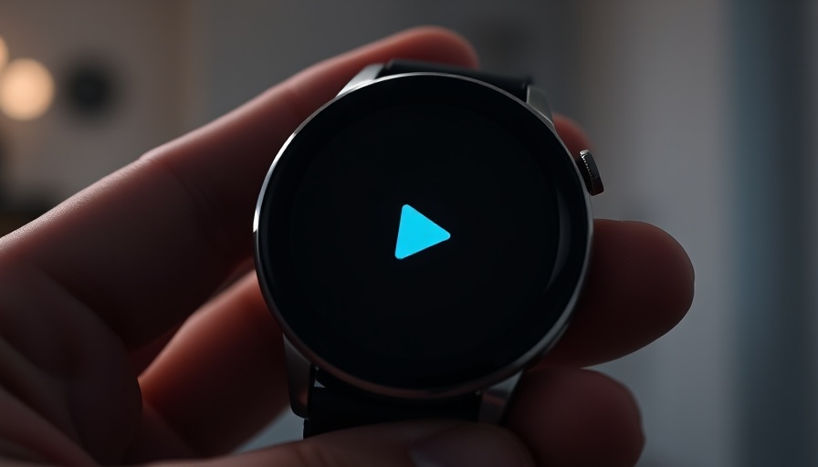 Garmin watch displaying play button indicating issue.
