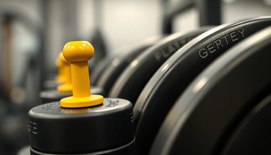 Close-up of weight stack with pin on gym machines.