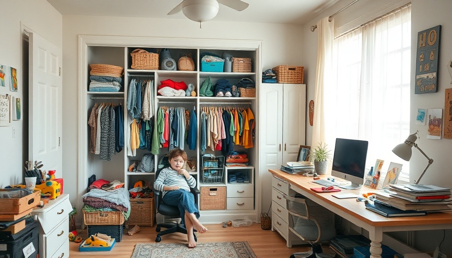 Cluttered room with messy desk and closet, highlighting decluttering questions.