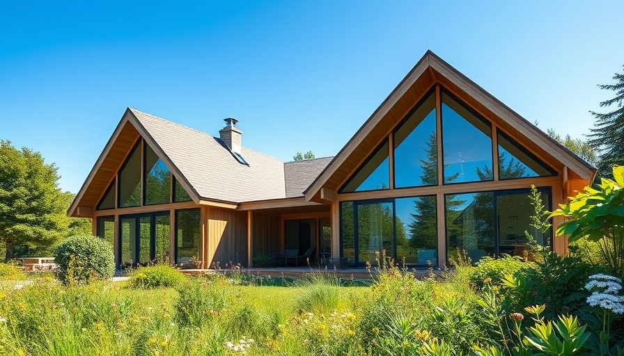 Renovated green house with wooden facade and garden