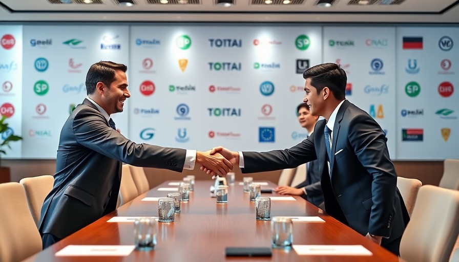Precision Medicine professionals handshake at conference table, partnership.