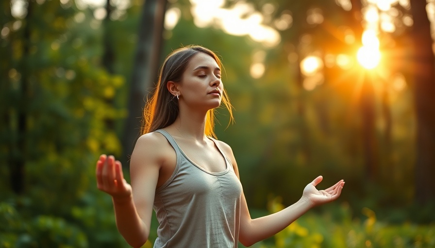 Young woman meditating outdoors during Ayahuasca retreats.
