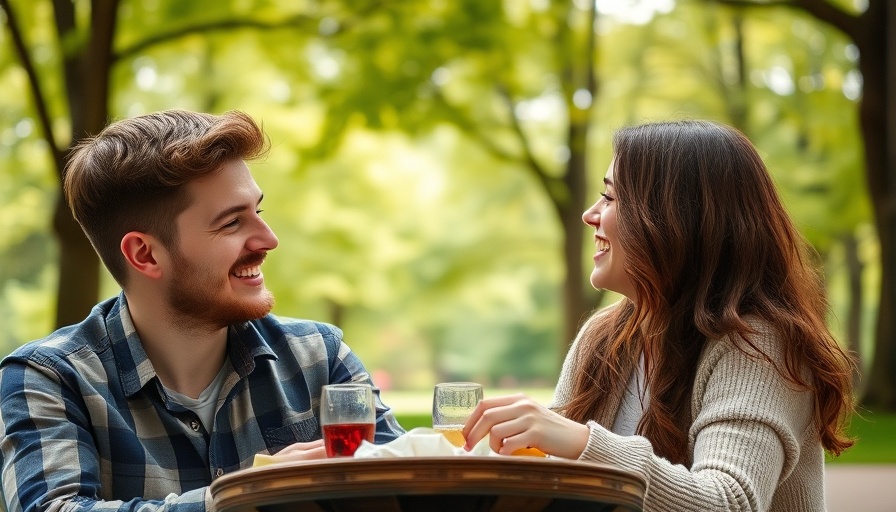 Romantic comedies scene with a couple having a picnic in the park.