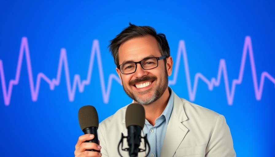 Concierge healthcare podcast poster with smiling guests.